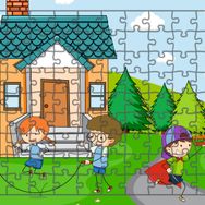 Güven Serigrafi Oyun Zamanı 108 Parça Ahşap Çocuk Puzzle Yapboz