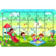 Güven Serigrafi Parktaki Çocuklar Model 1 24 Parça 19,5 x 29,5 cm Ahşap Çocuk Puzzle Yapboz