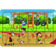 Güven Serigrafi Parktaki Çocuklar Model 2 24 Parça 19,5 x 29,5 cm Ahşap Çocuk Puzzle Yapboz