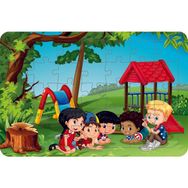 Güven Serigrafi Parktaki Çocuklar Model 3 35 Parça 19,5 x 29,5 cm Ahşap Çocuk Puzzle Yapboz