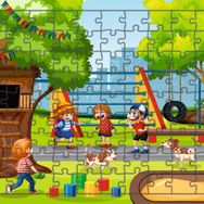 Güven Serigrafi Parktaki Çocuklar Model 4 108 Parça 29 x 39 cm Ahşap Çocuk Puzzle Yapboz
