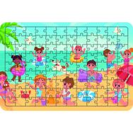 Güven Serigrafi Plajdaki Çocuklar 108 Parça Ahşap Çocuk Puzzle Yapboz