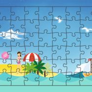 Güven Serigrafi Plajdaki İnsanlar 54 Parça Ahşap Çocuk Puzzle Yapboz