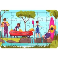 Güven Serigrafi Rafting Zamanı 24 Parça Ahşap Çocuk Puzzle Yapboz