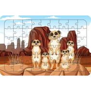 Güven Serigrafi Rakunlar 54 Parça Ahşap Çocuk Puzzle Yapboz