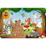 Güven Serigrafi Sevimli Hayvanlar 108 Parça Ahşap Çocuk Puzzle Yapboz