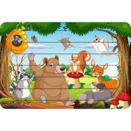 Güven Serigrafi Sevimli Hayvanlar Çubuk Ahşap Çocuk Puzzle Yapboz