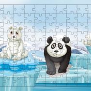Güven Serigrafi Sevimli Kutup Ayıları 108 Parça Ahşap Çocuk Puzzle Yapboz
