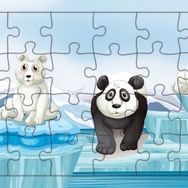 Güven Serigrafi Sevimli Kutup Ayıları 24 Parça Ahşap Çocuk Puzzle Yapboz