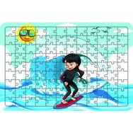 Güven Serigrafi Sörfcü Kız 108 Parça Ahşap Çocuk Puzzle Yapboz