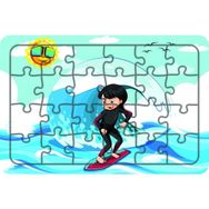 Güven Serigrafi Sörfcü Kız 24 Parça Ahşap Çocuk Puzzle Yapboz