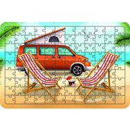 Güven Serigrafi Tatil Karavanı 108 Parça Ahşap Çocuk Puzzle Yapboz