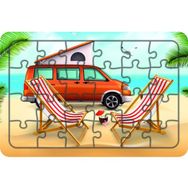 Güven Serigrafi Tatil Karavanı 24 Parça Ahşap Çocuk Puzzle Yapboz