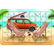 Güven Serigrafi Tatil Karavanı 54 Parça Ahşap Çocuk Puzzle Yapboz