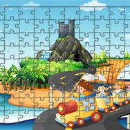 Güven Serigrafi Tatil Treni 108 Parça Ahşap Çocuk Puzzle Yapboz