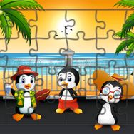 Güven Serigrafi Tatilci Penguenler 24 Parça Ahşap Çocuk Puzzle Yapboz