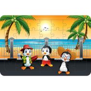 Güven Serigrafi Tatilci Penguenler 35 Parça Ahşap Çocuk Puzzle Yapboz