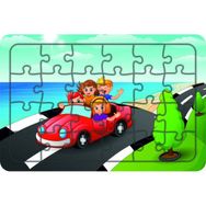 Güven Serigrafi Tatile Giden Çocuklar 24 Parça Ahşap Çocuk Puzzle Yapboz