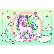 Güven Serigrafi Unicorn 5 24 Parça Ahşap Çerçeveli Puzzle Yapboz