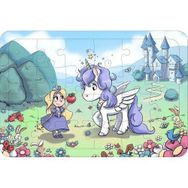 Güven Serigrafi Unicorn 6 24 Parça Ahşap Çerçeveli Puzzle Yapboz