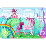 Güven Serigrafi Unicorn 9 54 Parça Ahşap Çerçeveli Puzzle Yapboz