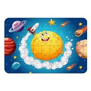 Güven Serigrafi Uzay 54 Parça Ahşap Çerçeveli Puzzle Yapboz