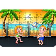 Güven Serigrafi Voleybolcu Çocuklar 54 Parça Ahşap Çocuk Puzzle Yapboz