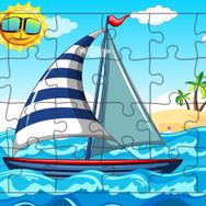 Güven Serigrafi Yelkenli Tekne 24 Parça Ahşap Çocuk Puzzle Yapboz