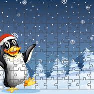 Güven Serigrafi Yılbaşı Pengueni 108 Parça Ahşap Çocuk Puzzle Yapboz