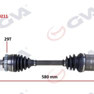 Gva 4490211 580 mm Corsa C Combo 1.3 CDTI 29 Dişli Abs'li Sol Komple Aks