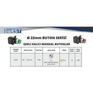 Gwest A5-11XD-24 1NO Led Işıklı Kalıcı Mandal Buton