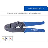 Gwest GW-7 0.5-6 mm İzoleli Kablo Ucu Sıkma Pensesi
