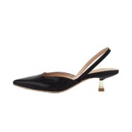Gzhmman High Heels Yüksek Topuklu Bağlamalı Topuk Sivri Black Kadın Sandalet