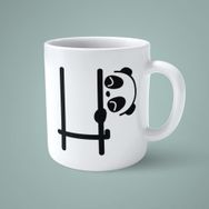 H Harfi Panda Alfabe Baskılı Kupa