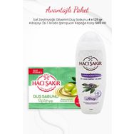 Hacı Şakir 4'lü Saf Zeytinyağlı Duş Sabunu ve 500 ml Adaçayı 2si 1 Arada Şampuan