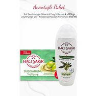 Hacı Şakir 4'lü Saf Zeytinyağlı Duş Sabunu ve 500 ml Zeytinyağlı 2si 1 Arada Şampuan