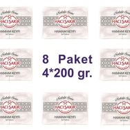 Hacı Şakir 4x200 gr 8 Adet Hamam Keyfi Saf Sabun