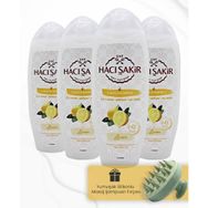 Hacı Şakir 4x500 ml Limon İkisi Bir Arada Şampuan ve Yeşil Şampuan Fırçası