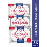 Hacı Şakir Doğal Saf Geleneksel 3x150 gr Beyaz Sabun