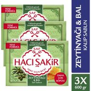 Hacı Şakir Zeytinyağı Bal 3x600 gr Banyo Sabunu