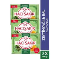 Hacı Şakir Zeytinyağı Bal 3x600 gr Banyo Sabunu
