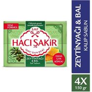 Hacı Şakir Zeytinyağı ve Bal 4x150 gr Saf Kalıp El Sabunu