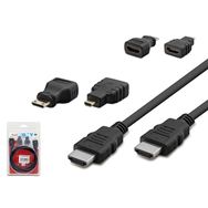 Hadron HDX2010 1.5 mt Siyah 3in1 Mini Plastik USB to HDMI Kablo