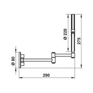 Hafele 124x270x124 mm Parlak Krom Renk Işıksız Ayna