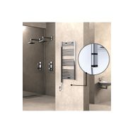 Haiti Elektrikli 300 Watt 500x1100 cm Düz Krom Oned On Off Termostatlı Sol Havlupan