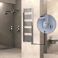 Haiti Elektrikli 300 Watt 500x1500 cm Düz Krom KTX3 Termostatlı Havlupan