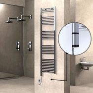 Haiti Elektrikli 300 Watt 500x1800 cm Düz Krom Oned On Off Termostatlı Sol Havlupan