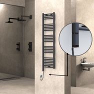 Haiti Elektrikli 600 Watt 400x1500 cm Düz Antrasit Oned On Off Termostatlı Sol Havlupan