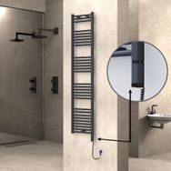 Haiti Elektrikli 600 Watt 400x1800 cm Düz Antrasit Oned On Off Termostatlı Sağ Havlupan