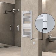 Haiti Elektrikli 600 Watt 500x1200 cm Düz Beyaz Oned On Off Termostatlı Sağ Havlupan